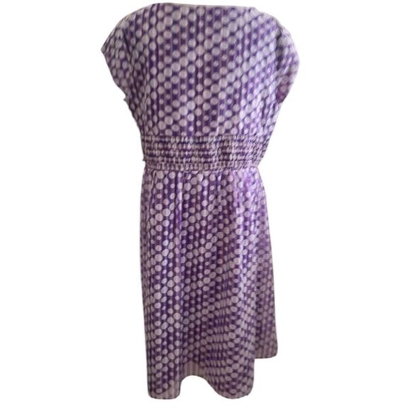 Coldwater Creek Purple Dots Cap Sleeve Party Dress fairy Size 14 - Picture 3 of 5